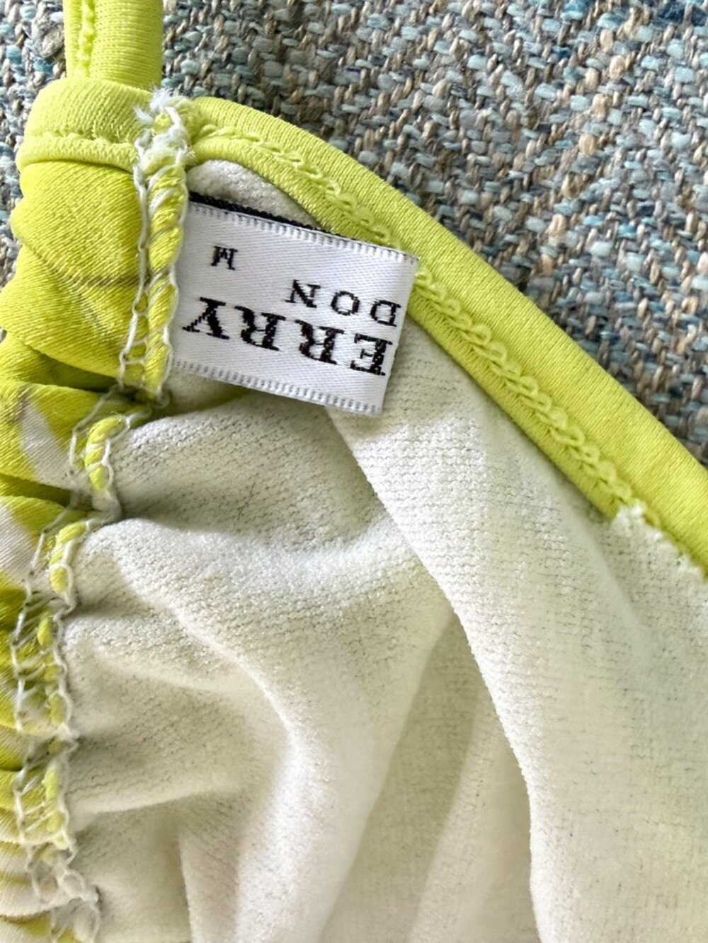 Burberry String Bikini Lime Green and Purple Floral Print Women's Medium - Picture 11 of 13